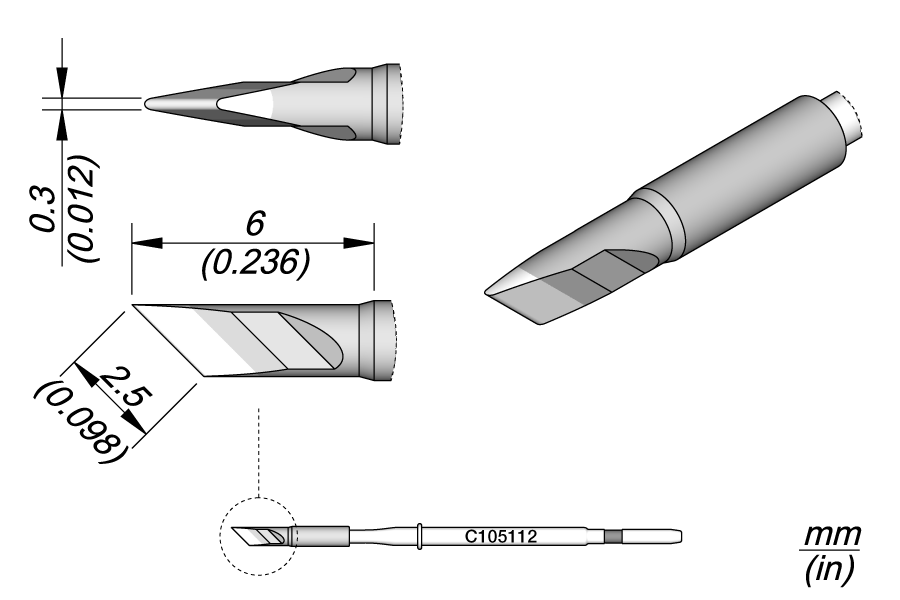 C105112 - Knife Cartridge 2.5 x 0.3